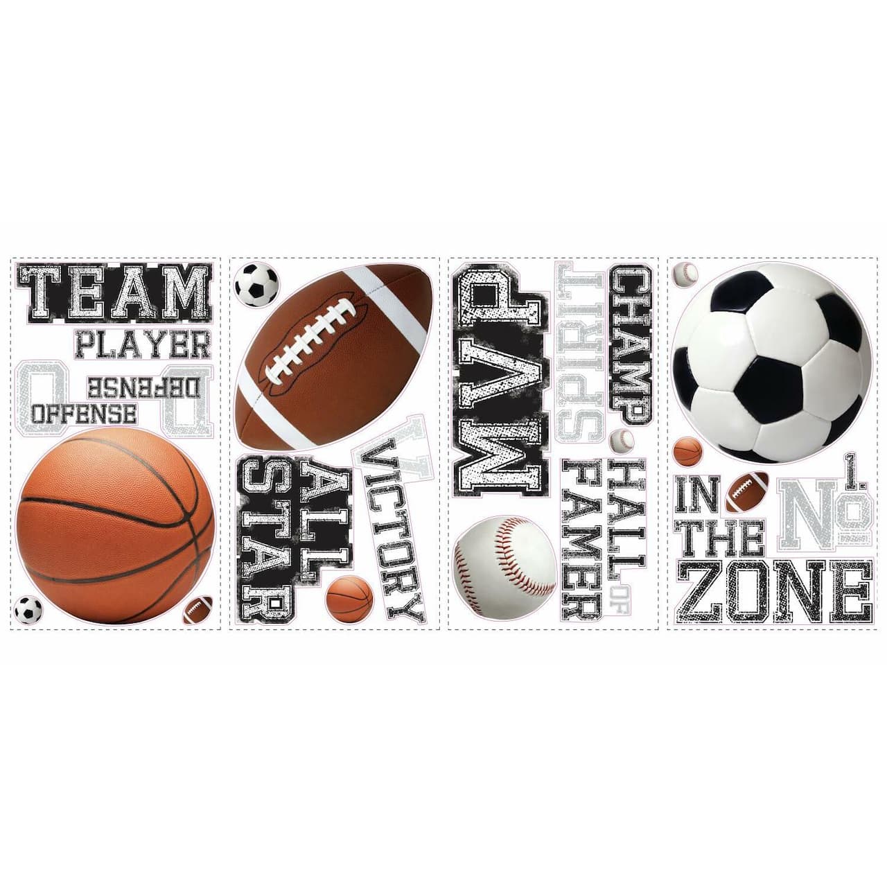 RoomMates All Star Sports Saying Peel & Stick Wall Decals